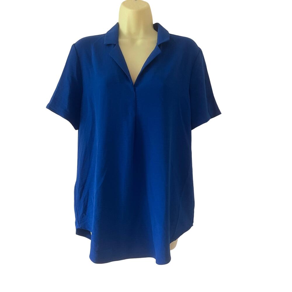 Hilary Radley Blue Blouse Woman Size Small Office Dress Casual Pullover